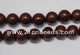 CNE10 15.5 inches 10mm round red stone needle beads wholesale