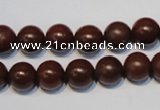 CNE11 15.5 inches 12mm round red stone needle beads wholesale
