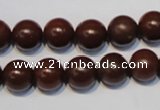 CNE12 15.5 inches 14mm round red stone needle beads wholesale