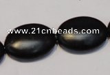 CNE18 15.5 inches 18*25mm oval black stone needle beads wholesale