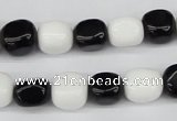 CNG02 15.5 inches 9*12mm nuggets black & white agate beads