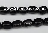 CNG03 15.5 inches 9*12mm nuggets black agate gemstone beads