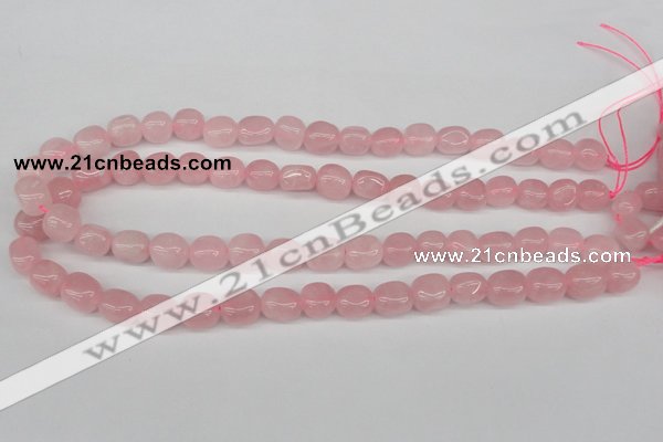 CNG07 15.5 inches 9*12mm nuggets rose quartz gemstone beads