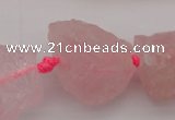 CNG1000 15.5 inches 15*25mm - 25*30mm nuggets rose quartz beads