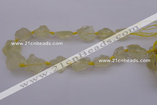 CNG1002 15.5 inches 15*25mm - 25*30mm nuggets lemon quartz beads