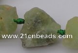 CNG1009 15.5 inches 15*25mm - 25*30mm nuggets green rutilated quartz beads