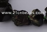 CNG1016 15.5 inches 10*14mm - 18*25mm nuggets green garnet beads