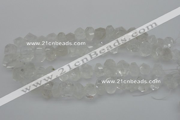 CNG1021 15.5 inches 10*14mm - 15*20mm faceted nuggets white crystal beads