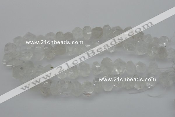 CNG1021 15.5 inches 10*14mm - 15*20mm faceted nuggets white crystal beads