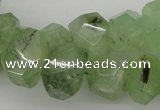 CNG1022 10*14mm - 15*20mm faceted nuggets green rutilated quartz beads