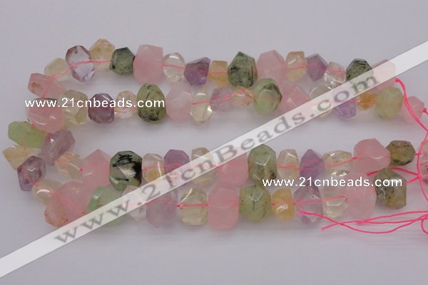 CNG1023 10*14mm - 15*20mm faceted nuggets multicolor quartz beads