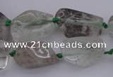 CNG1031 15.5 inches 13*18mm - 15*20mm nuggets green-phantom beads