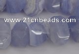 CNG1037 12*16mm - 15*20mm faceted nuggets blue lace agate beads