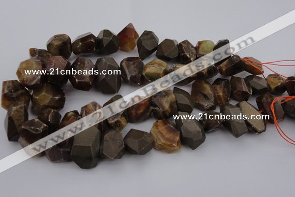 CNG1038 13*18mm - 18*25mm faceted nuggets ammonite fossil beads