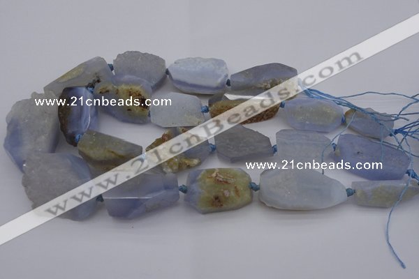 CNG1043 15.5 inches 18*25mm - 30*40mm nuggets blue lace agate beads