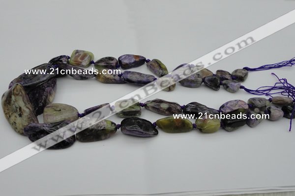 CNG1048 15.5 inches 12*16mm - 25*35mm nuggets charoite gemstone beads