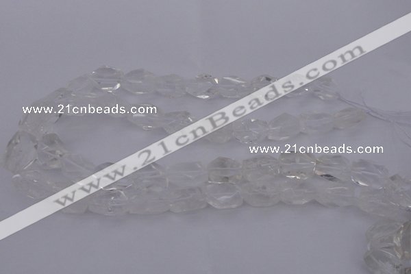 CNG1055 15.5 inches 12*16mm - 15*20mm faceted nuggets white crystal beads