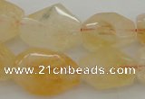 CNG1057 15.5 inches 12*16mm - 15*20mm faceted nuggets citrine beads