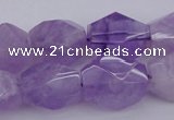 CNG1058 12*16mm - 15*20mm faceted nuggets lavender amethyst beads