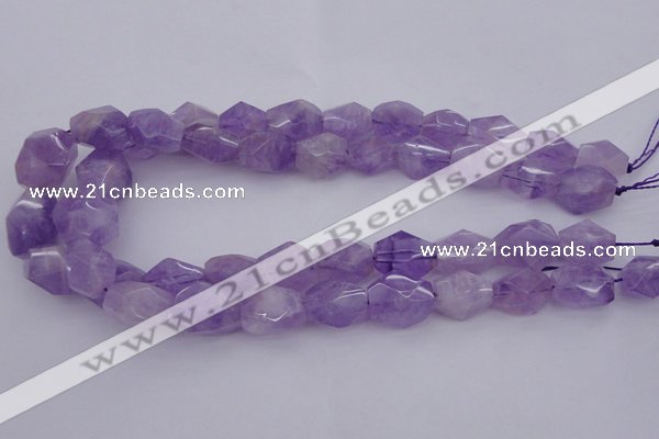 CNG1058 12*16mm - 15*20mm faceted nuggets lavender amethyst beads