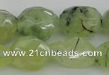 CNG1059 12*16mm - 15*20mm faceted nuggets green rutilated quartz beads