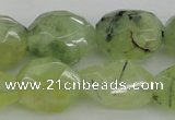 CNG1059 12*16mm - 15*20mm faceted nuggets green rutilated quartz beads