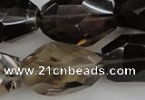 CNG1062 15.5 inches 18*25mm - 22*30mm faceted nuggets smoky quartz beads