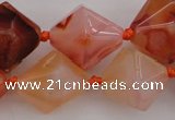 CNG1066 15.5 inches 13*18mm - 16*22mm faceted bicone red agate beads