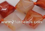 CNG1067 15.5 inches 15*20mm - 18*25mm faceted bicone red agate beads