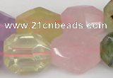 CNG1079 12*16mm - 15*20mm faceted nuggets multicolor quartz beads