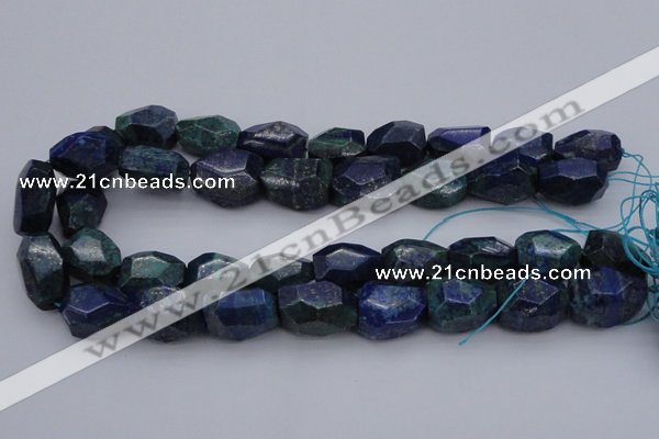 CNG1091 15*20mm - 18*25mm faceted nuggets lapis lzuli & chrysocolla beads