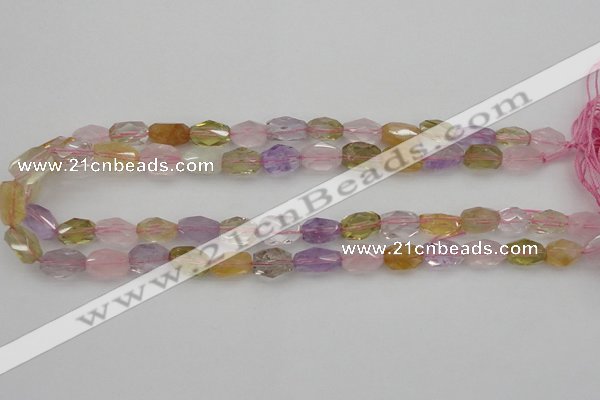 CNG1102 15.5 inches 8*12mm - 10*14mm faceted nuggets mixed quartz beads