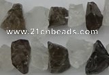 CNG1130 8*12mm - 13*18mm nuggets white crystal & smoky quartz beads