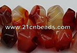 CNG1145 15.5 inches 10*14mm - 15*20mm faceted nuggets red agate beads