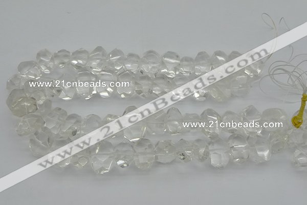 CNG1150 15.5 inches 10*14mm - 15*20mm faceted nuggets white crystal beads