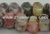 CNG1172 12*16mm - 15*20mm faceted nuggets pink opal gemstone beads