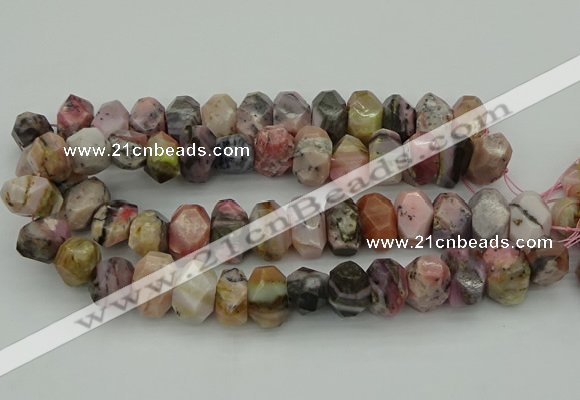 CNG1172 12*16mm - 15*20mm faceted nuggets pink opal gemstone beads