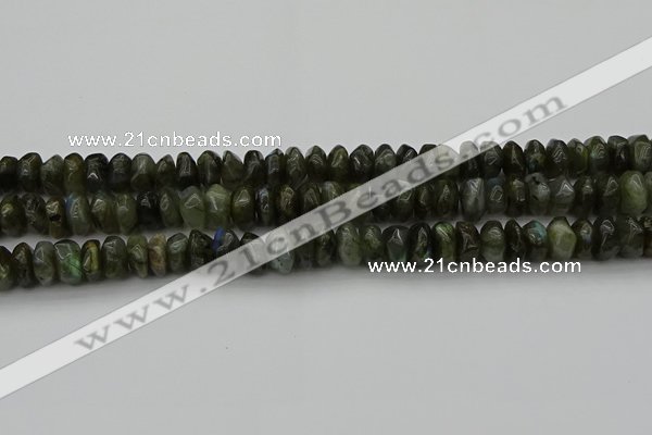 CNG1186 15.5 inches 6*14mm - 8*14mm nuggets labradorite beads