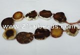 CNG1245 15.5 inches 25*35mm - 30*45mm freeform agate beads