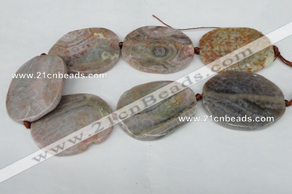 CNG1256 15.5 inches 40*50mm - 45*55mm freeform agate beads