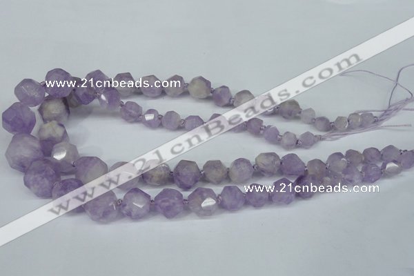 CNG1305 15.5 inches 8mm - 18mm faceted nuggets lavender amethyst beads