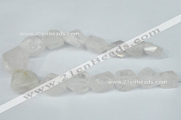 CNG1309 15*20mm – 25*30mm faceted nuggets rose quartz beads