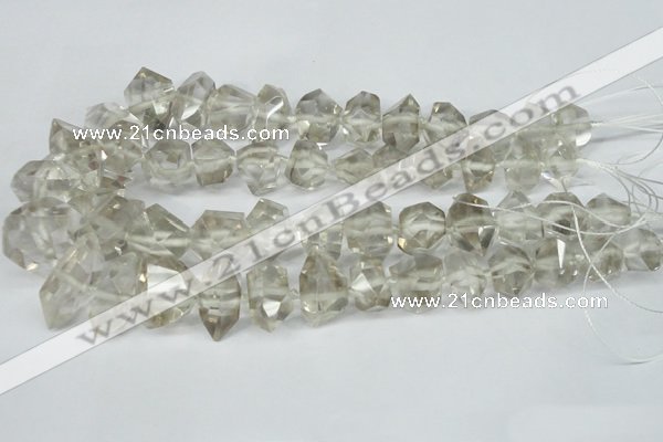 CNG1314 12*18mm – 14*28mm faceted nuggets smoky quartz beads