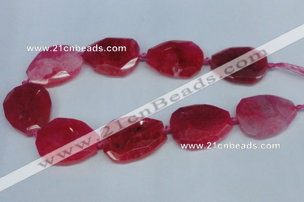 CNG1330 15.5 inches 35*40mm faceted freeform agate beads