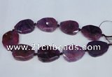 CNG1331 15.5 inches 35*40mm faceted freeform agate beads