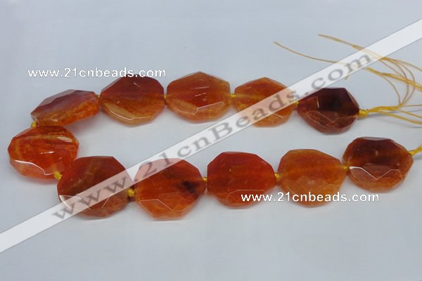 CNG1336 15.5 inches 32*35mm faceted freeform agate beads