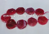 CNG1340 15.5 inches 42*45mm faceted freeform agate beads