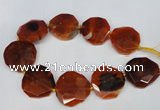 CNG1341 15.5 inches 42*45mm faceted freeform agate beads