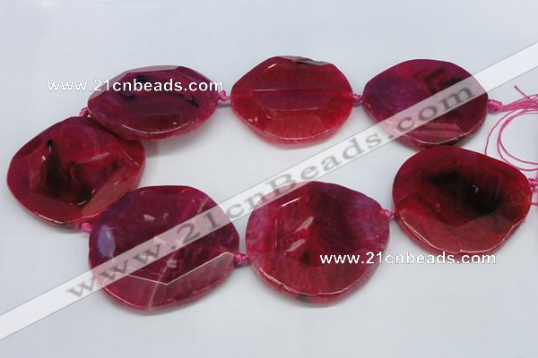 CNG1346 15.5 inches 52*55mm faceted freeform agate beads