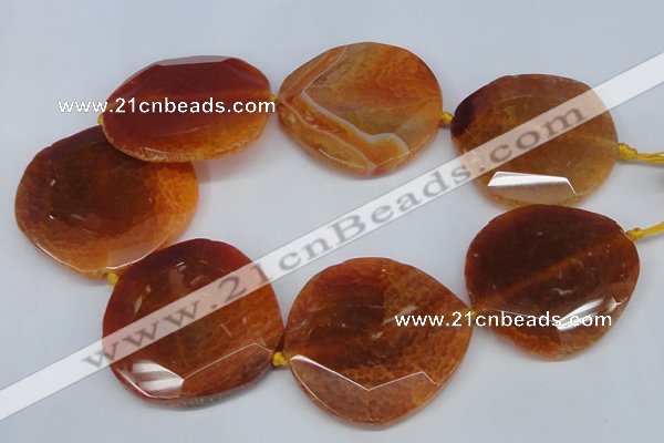 CNG1347 15.5 inches 52*55mm faceted freeform agate beads